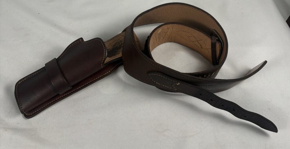 Vintage US Buchemier Leather Western Gun Belt With Holster And Ammo Loops